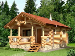 проект бани из бревна