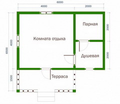 проект бани из бруса